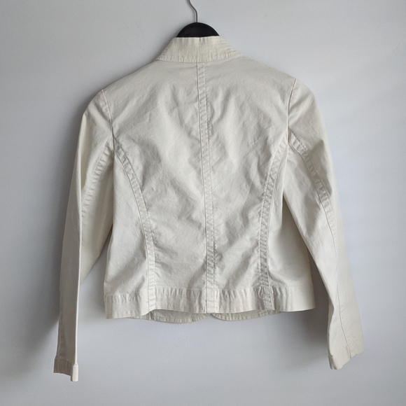Talbots Stretch Petite 4 Cream White Button Jacket - Picture 3 of 7